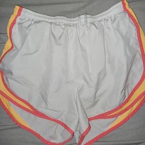 Large nike white pink and orange shorts